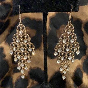 Gold and  crystal chandelier earrings